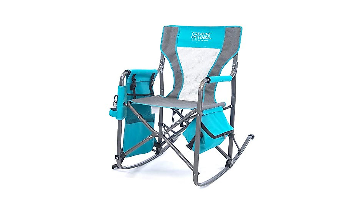 Creative Outdoor Collapsible Rocking Chair - Teal/Gray
