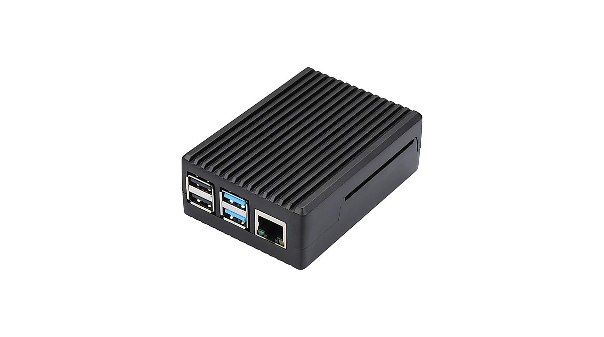 Raspberry Pi 4 Aluminum Case - Sleek Black Enclosure