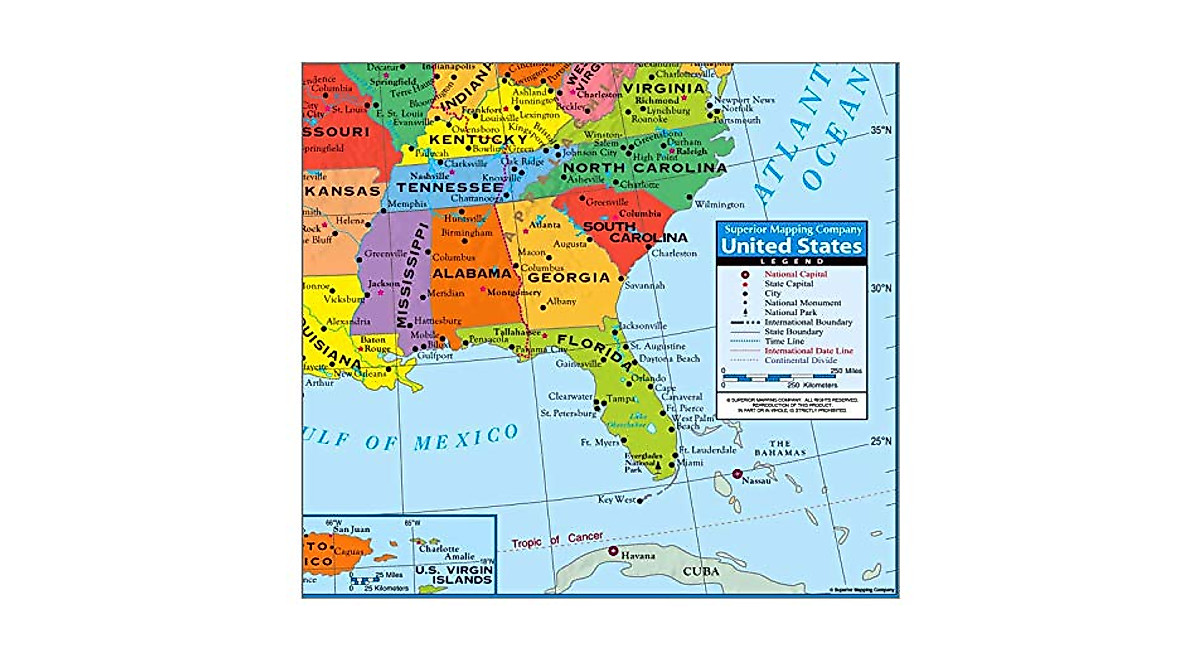 United States Wall Map 40 x 28 | Detailed Poster for Home & Office