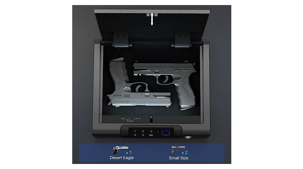 Secure Biometric Gun Safe - Portable & Versatile Storage