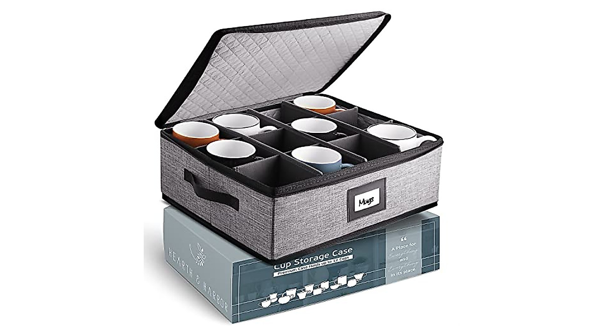 Mug Storage Organizer for 12 Cups | Stackable & Safe Protection