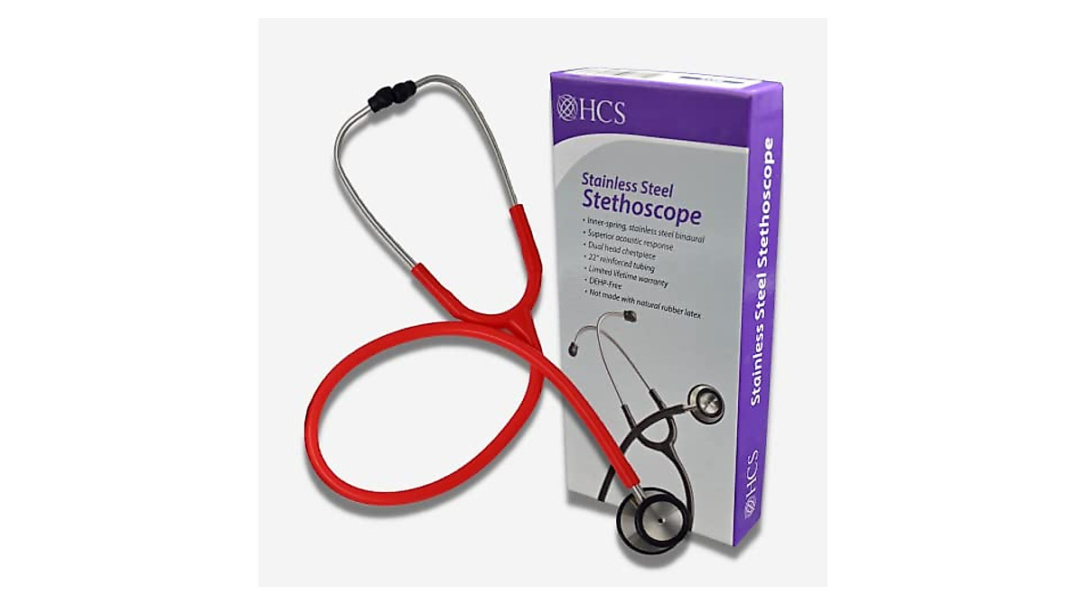 HCS Premium Red Stethoscope for Medical Professionals