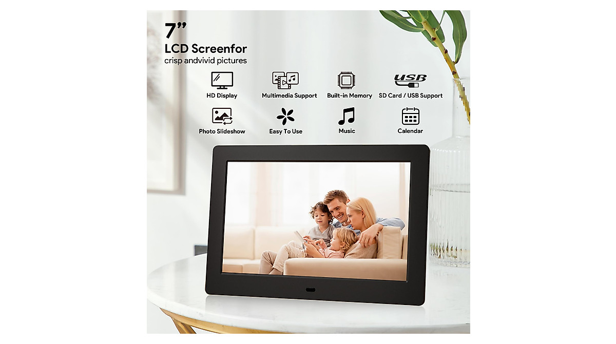 7 Inch Photo Frame - Play Photos/Videos with Ease