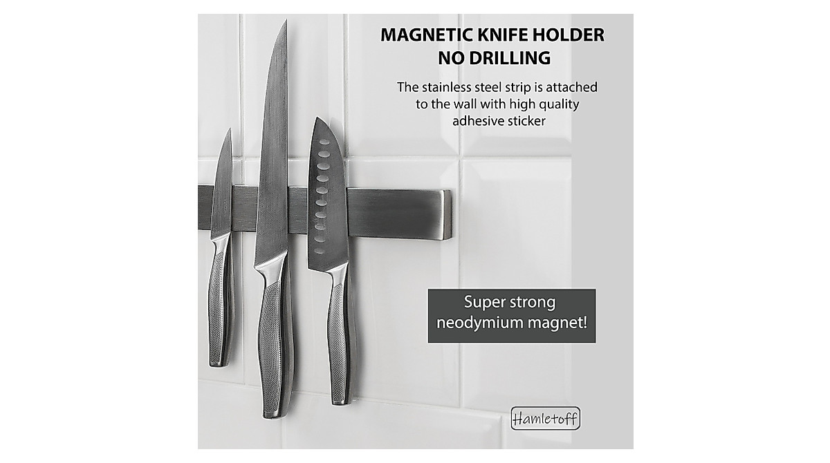 Magnetic Knife Holder Wall Mount – 16 Inch Stainless Steel Magnet Strip