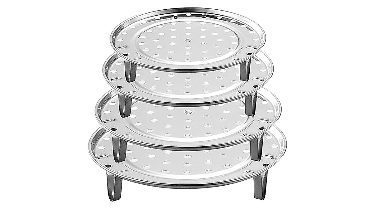 Bonilaan 4-Layer Stainless Steel Steam Rack for Cooking & Baking