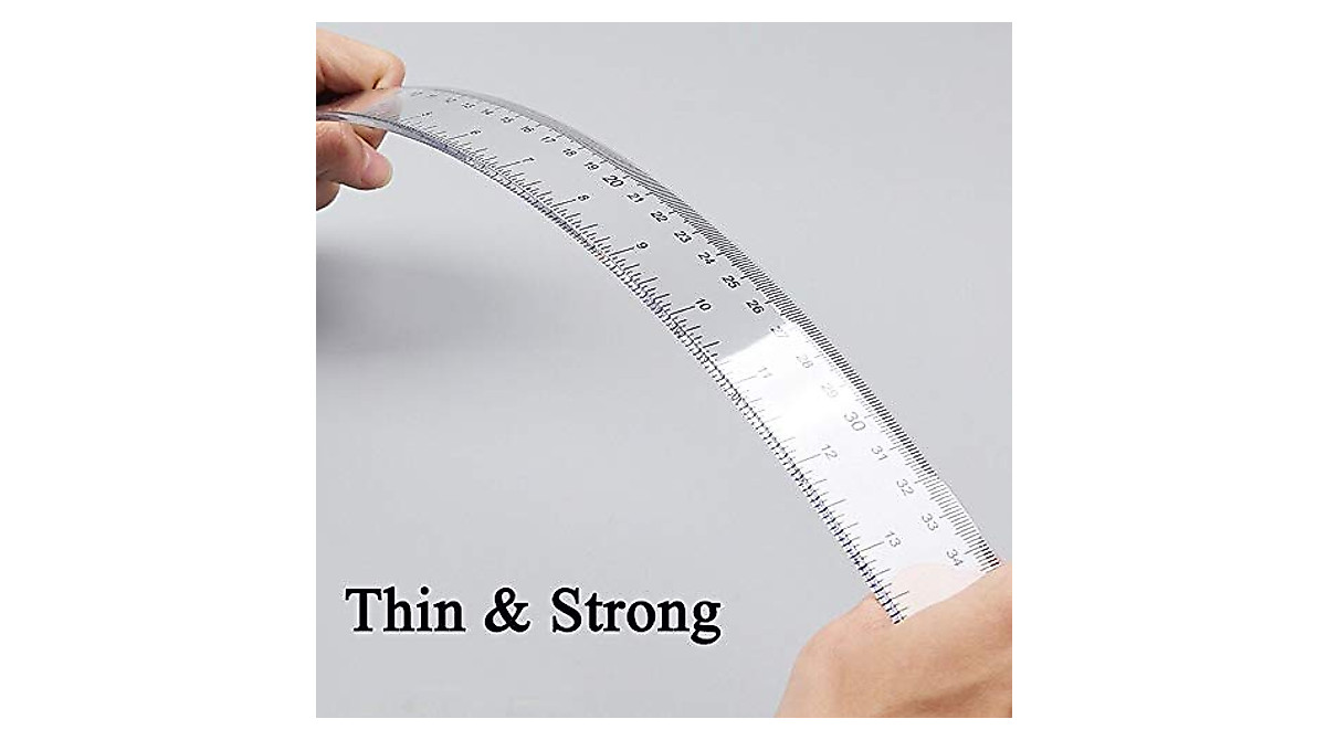 2 Pack Clear Acrylic Rulers for School & Office