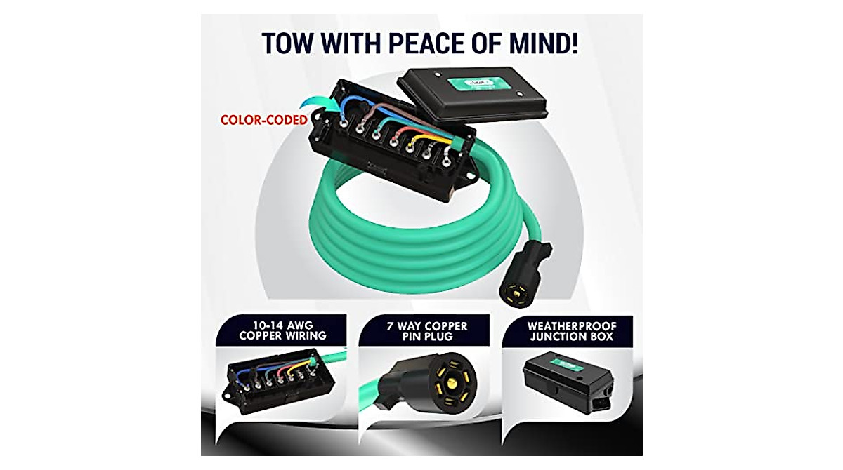 LATCH.IT Trailer Wiring Harness Kit - 7 Way Cord