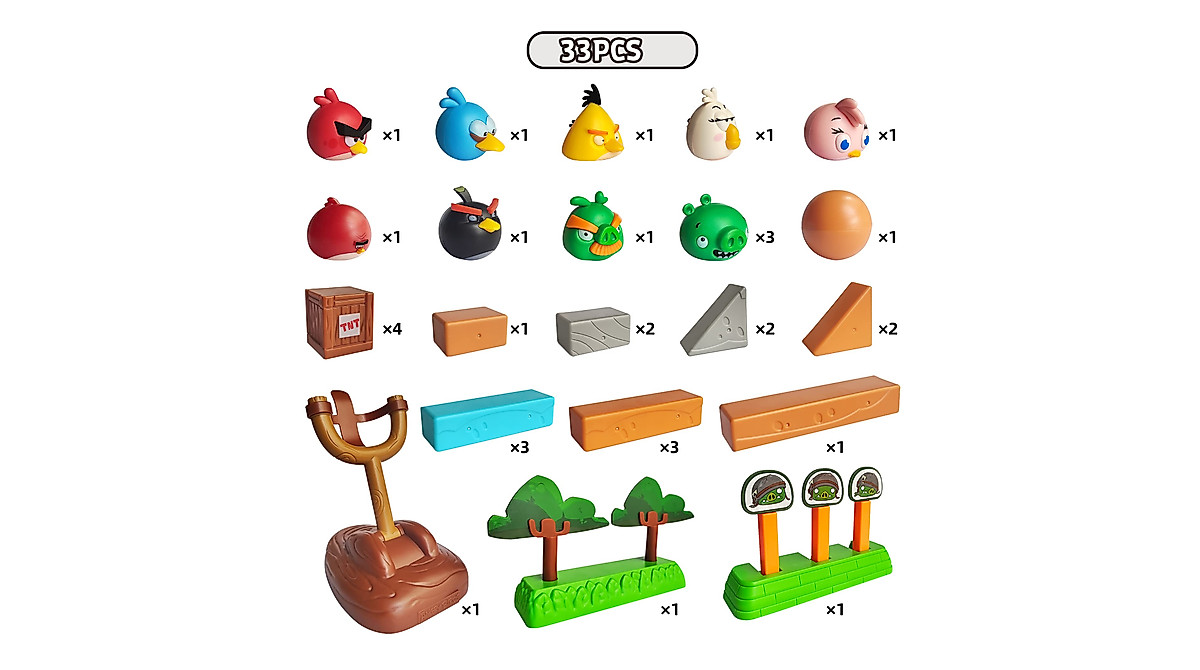 ROLOSO Angry Birds Building Blocks Set - 33pcs Fun Toy