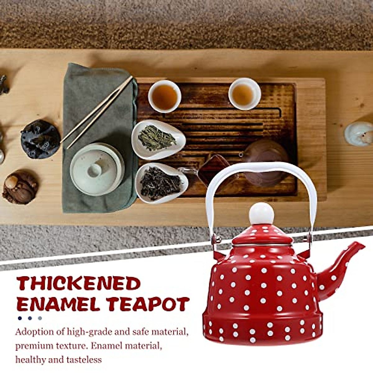 Large Floral Enamel Tea Kettle - Stylish & Functional