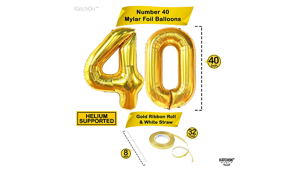 Gold 40th Birthday Balloon | Elegant Decorations for All
