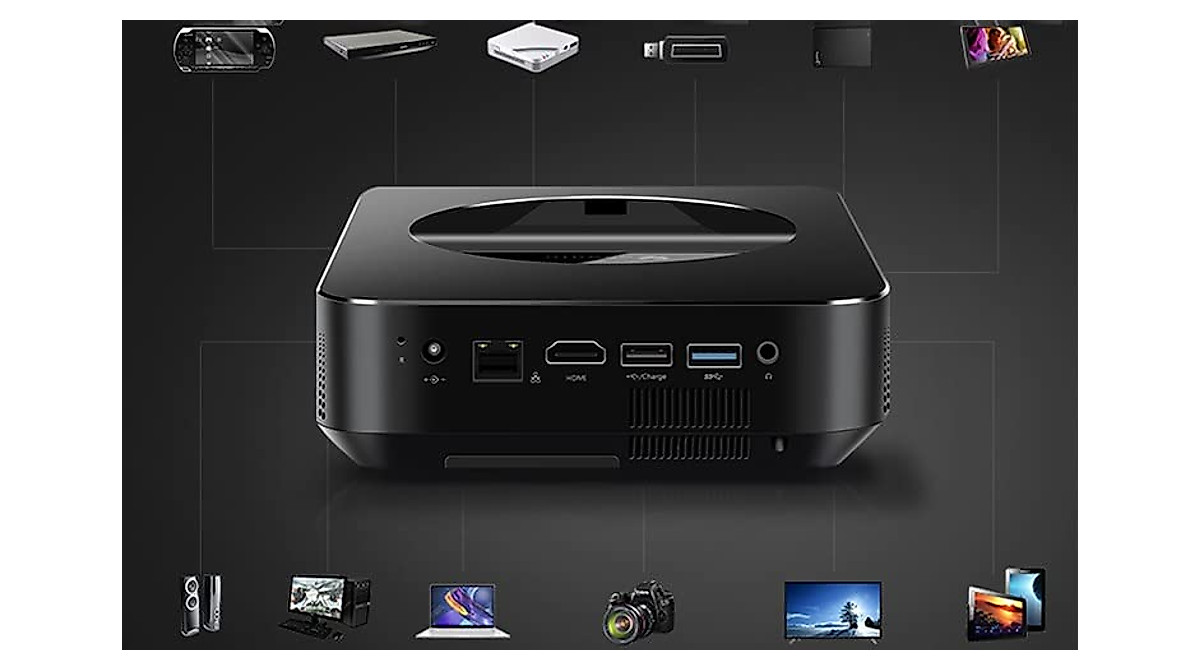Mini Projector 1080P Portable 4K Support Brightness Auto Focus