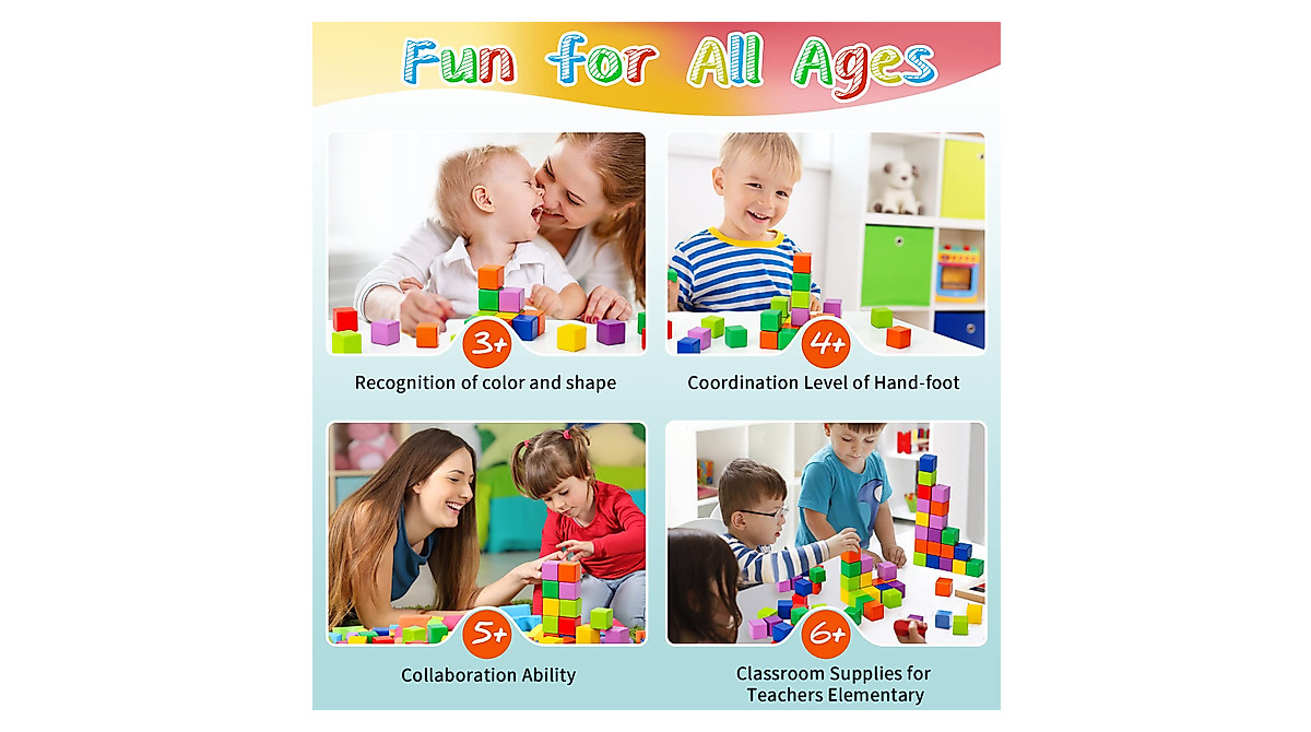 100PCS Wooden Building Blocks for Kids | Educational Stacking Toys