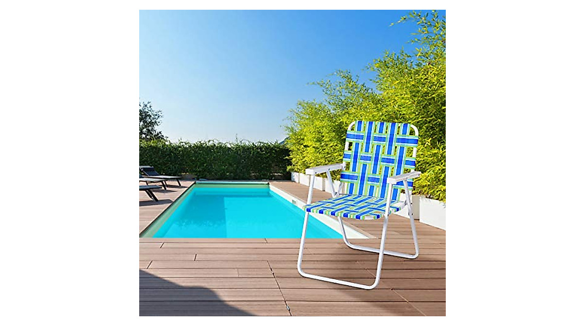 GYMAX 6-Pack Folding Web Chair Set - Portable Outdoor Seating
