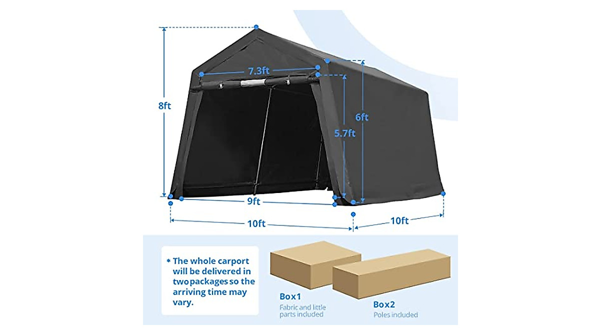 Advance Outdoor 10x10 Ft Heavy Duty Canopy Shelter for Snowmobiles & Tools