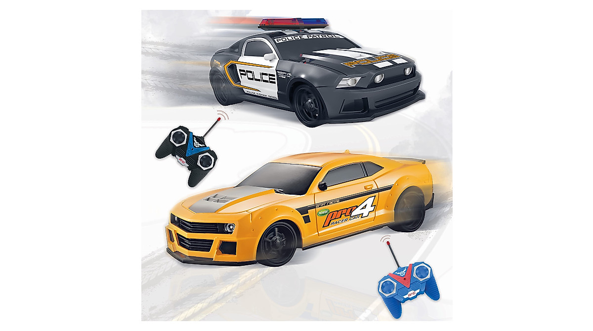 RC Remote Control Police & Racing Car Set for Kids - 2 Player Fun