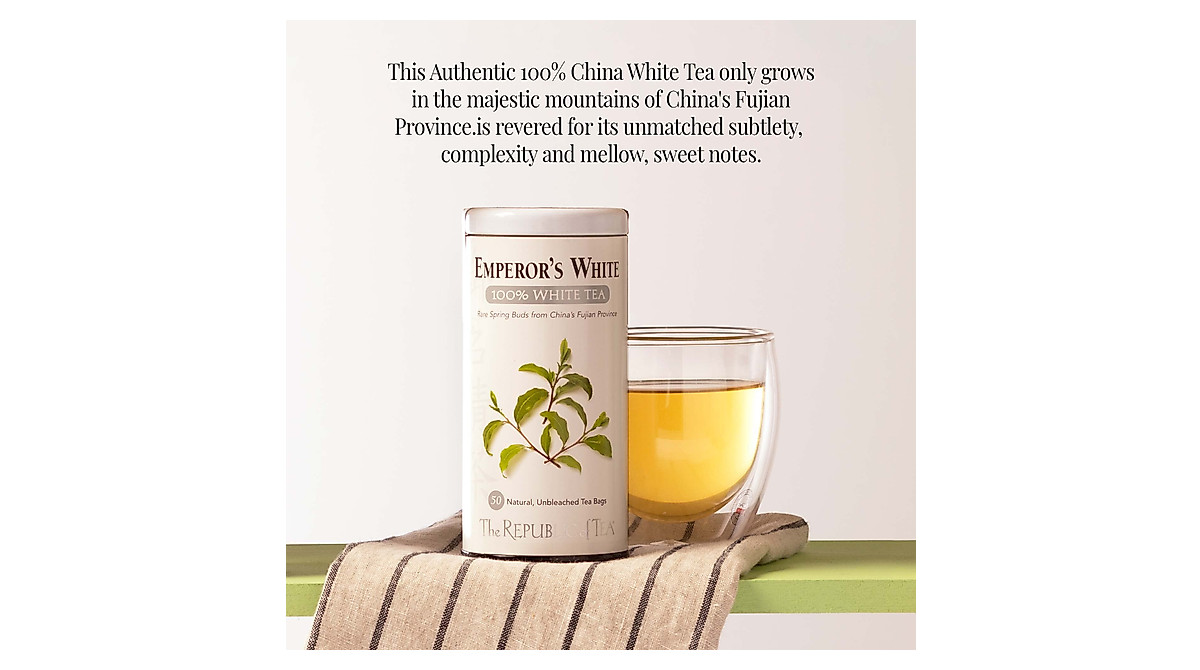 The Republic of Tea Emperor's 100% White Tea - Pure, Low Caffeine, Zero ...