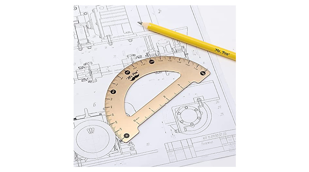 Mr. Pen Gold Geometry Set - Durable 4-Pack for Precision Drafting
