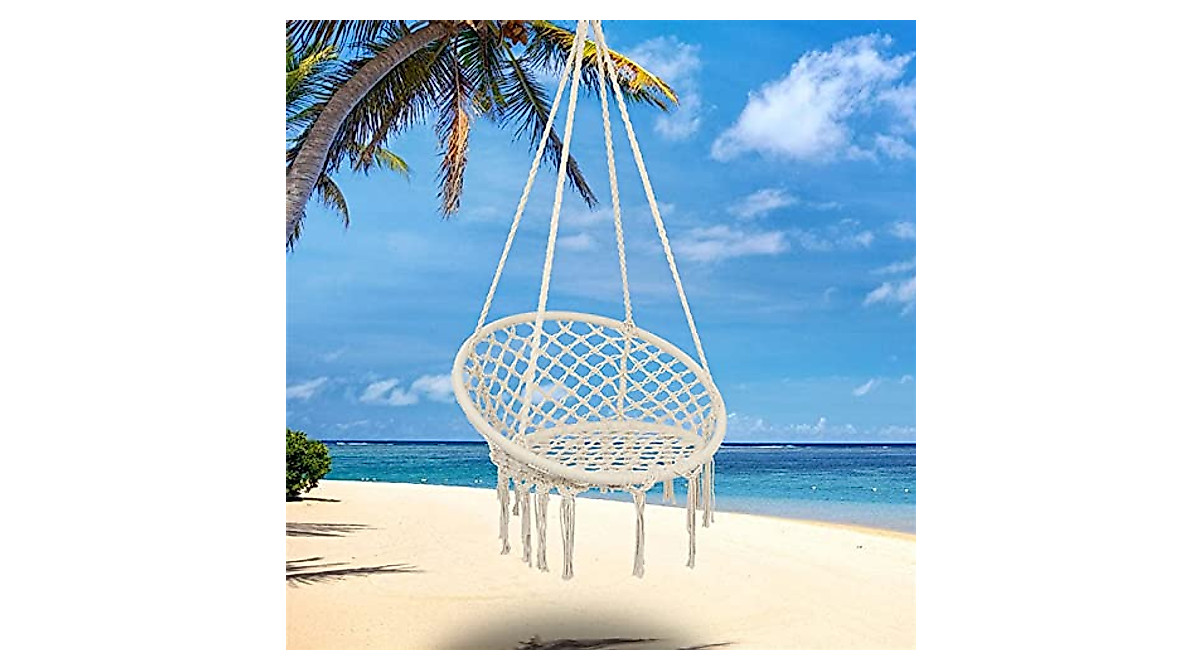 Hammock Chair Hanging Rope Swing - Relax in Style Indoors & Outdoors