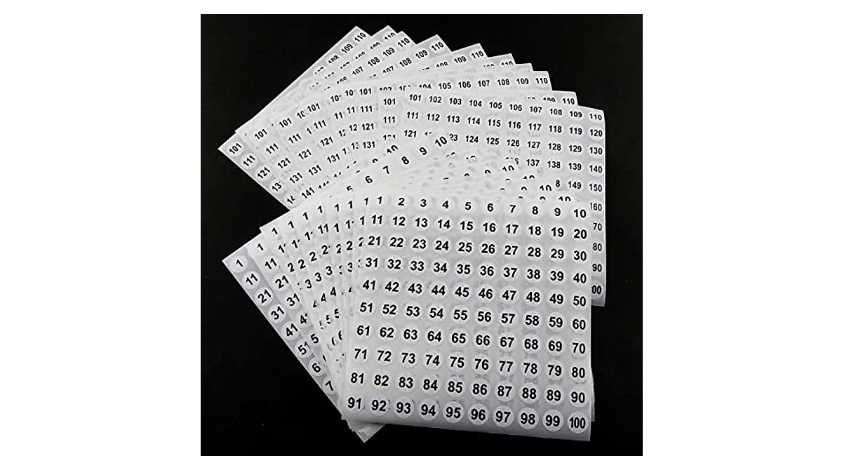 LUORNG Number Stickers - 200 Labels for Every Use