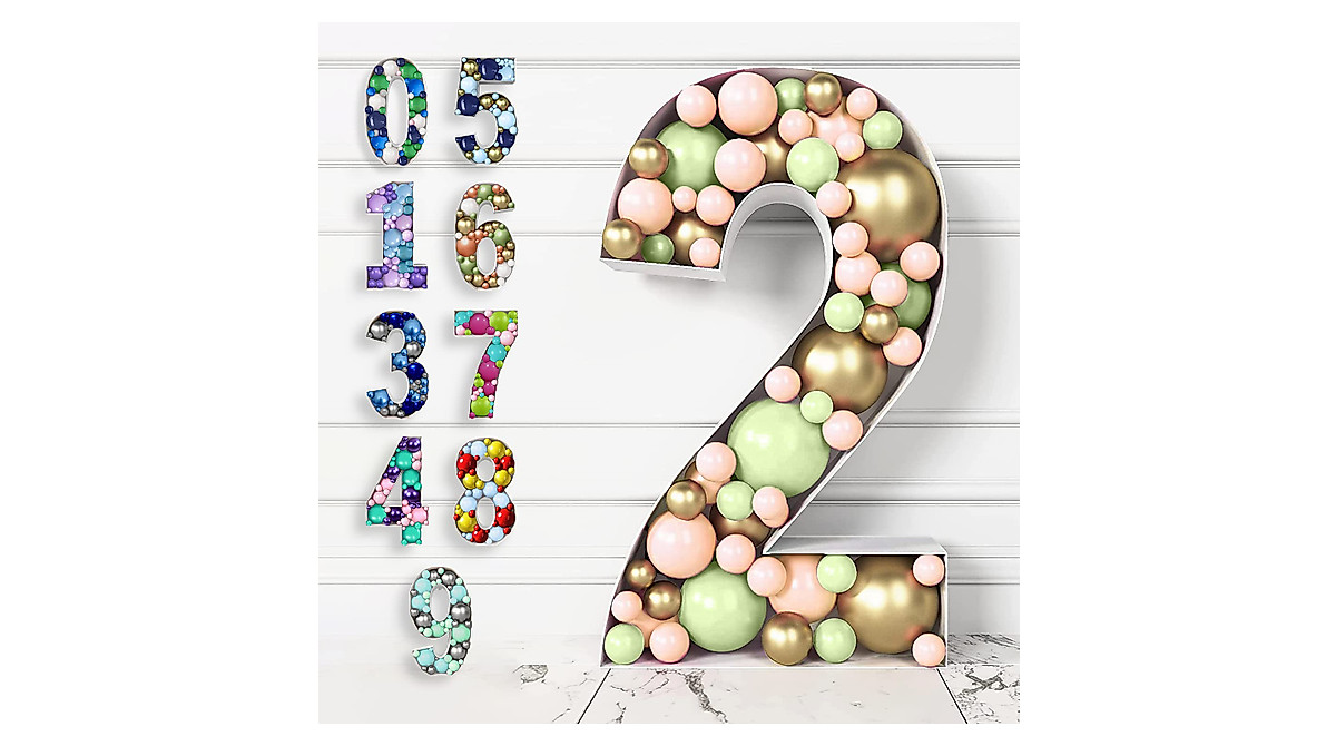 HOUSE OF PARTY 3FT Mosaic Balloon Numbers - DIY Party Decor