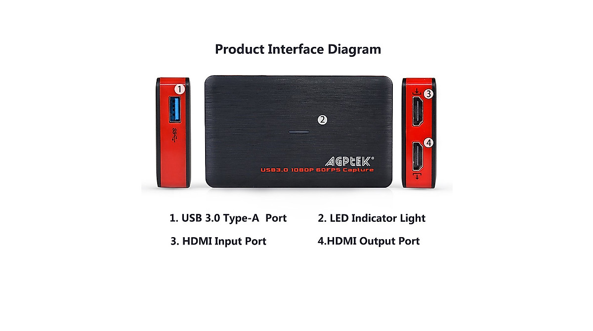 USB3.0 4K HDMI Game Capture Card for Live Streaming & Recording