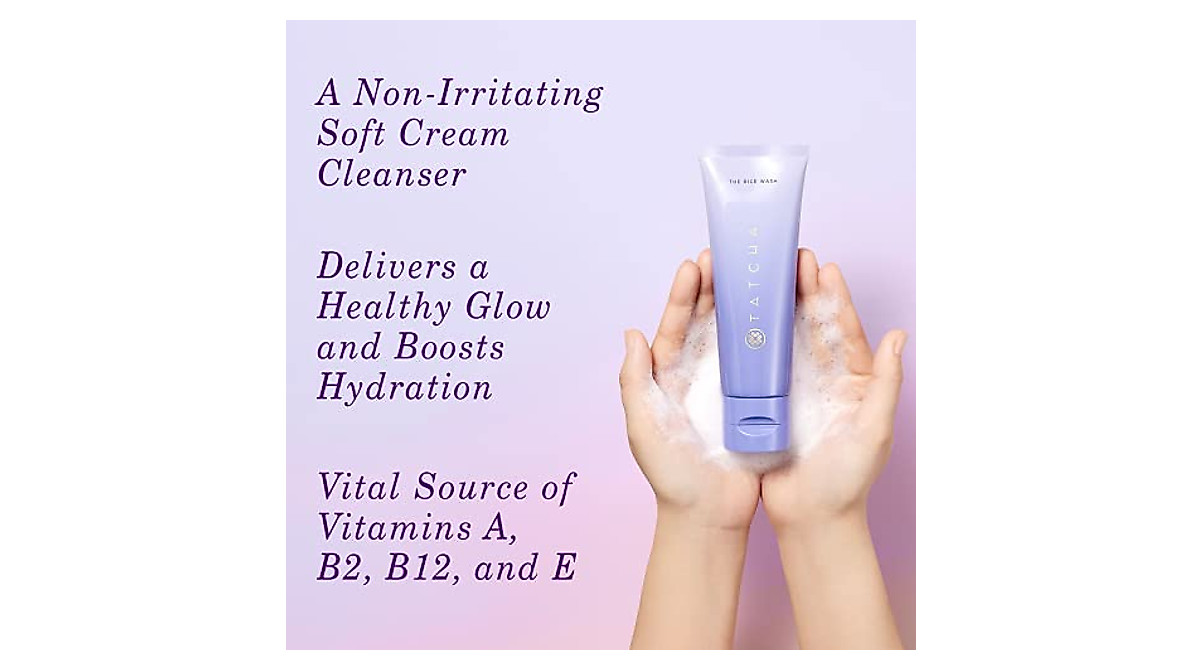 TATCHA Rice Wash Cleanser - Gentle Hydrating Soft Cream for Luminous Skin