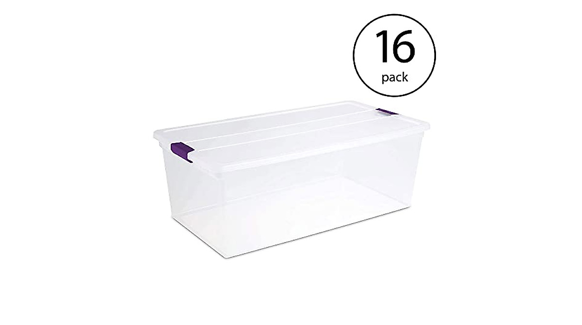 Sterilite 110 Qt Latch Storage Boxes - 16 Pack