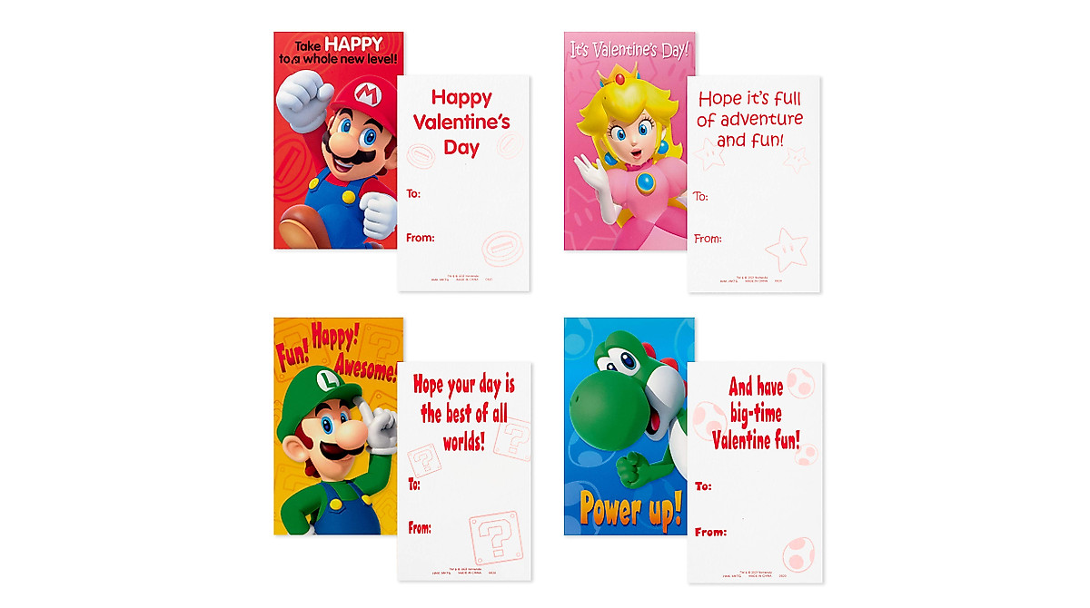 Hallmark Super Mario Bros Valentine's Day Cards Kit for Kids