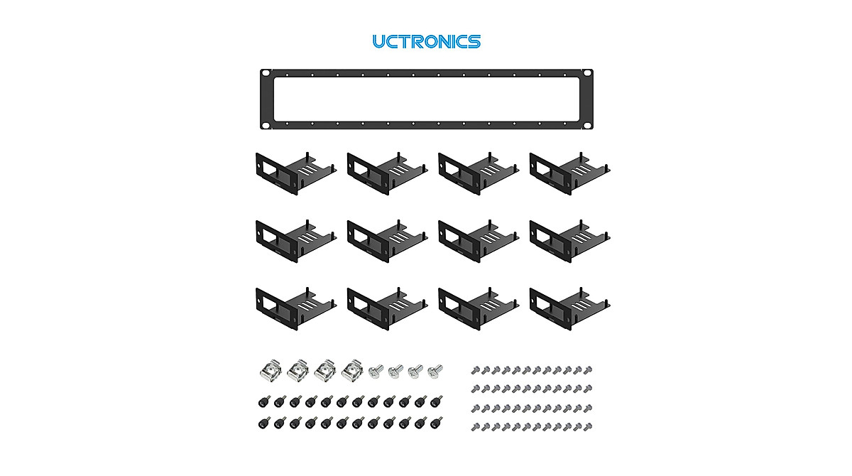 UCTRONICS 2U Rackmount for Raspberry Pi - Easy Front-Access Design