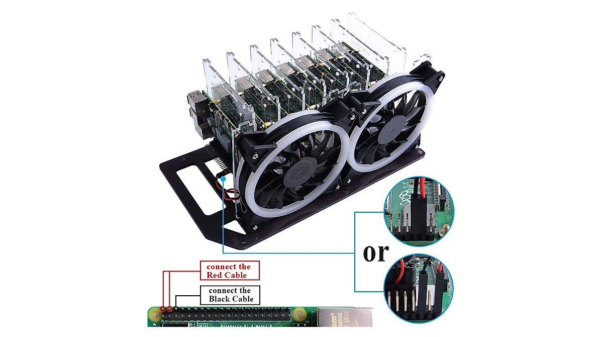 GeeekPi 8-Layer Raspberry Pi Cluster Case with RGB Fan | Cooling ...