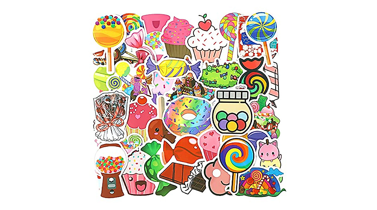Cute Candy Stickers - Waterproof Vinyl Decals for Laptops & Water Bottles