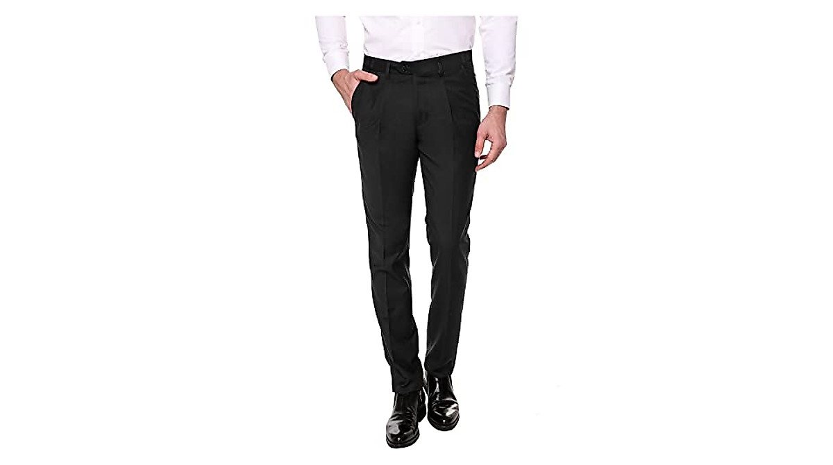 COOFANDY Men’s Classic Fit Flat Front Dress Pants | No Iron Casual Wear
