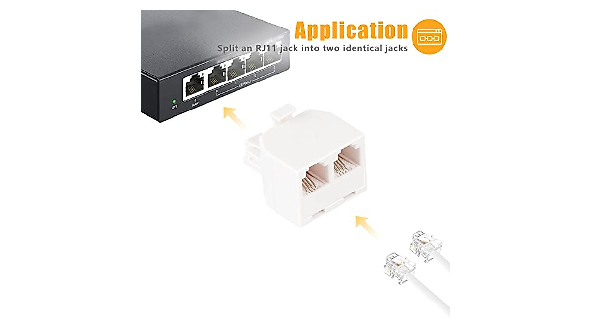 Uvital RJ11 Phone Line Splitter - Expand Dual Lines Effortlessly