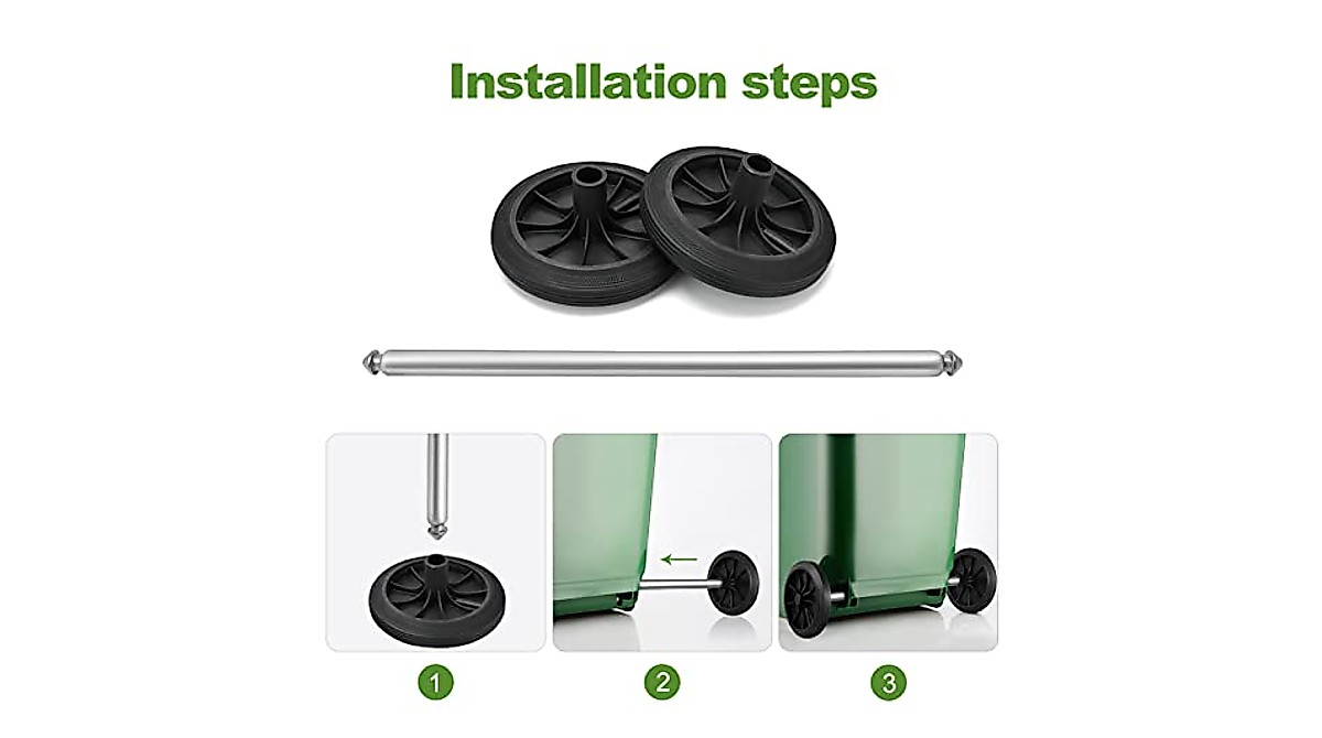 Angoily Garbage Bin Wheels Replacement Set for Easy Mobility