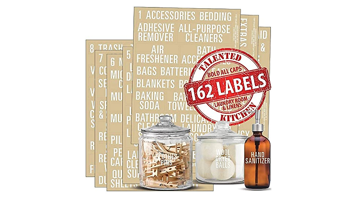 Talented Kitchen 162 Laundry Room Labels Set | Stylish Home Organization