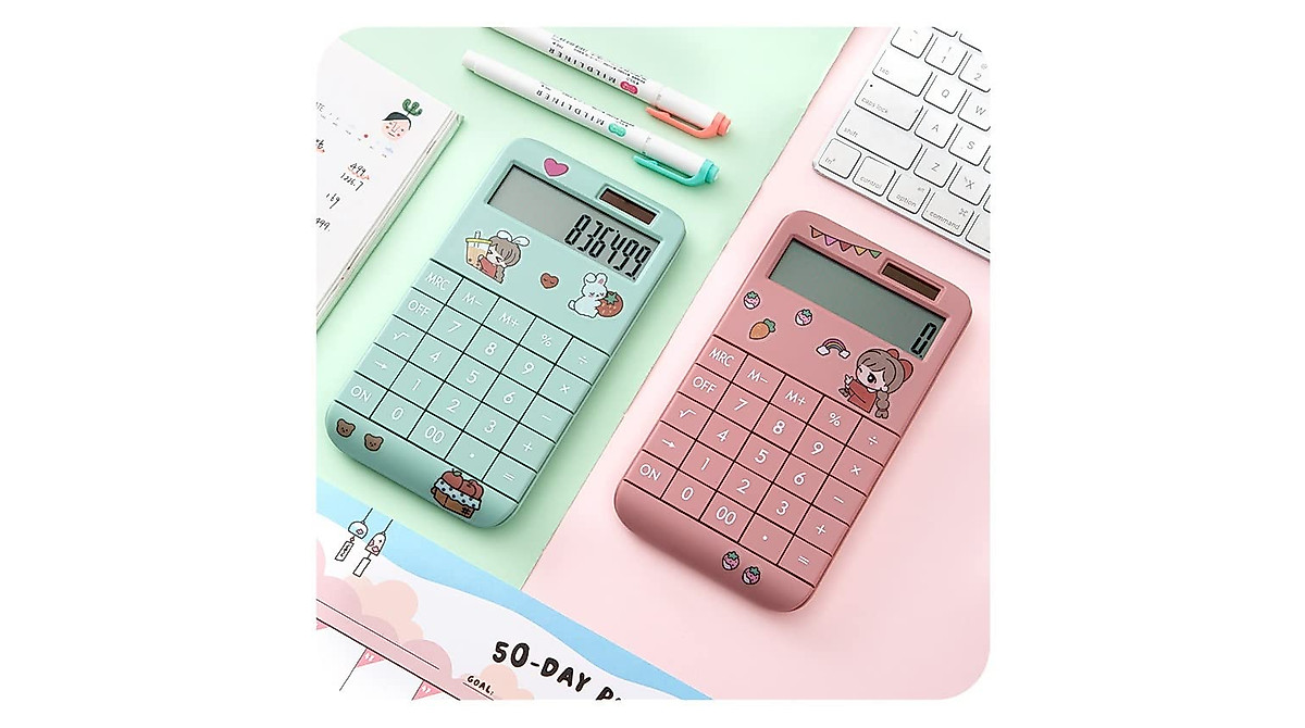 Cute Cartoon Calculator for Students & Professionals | Portable 12-Digit