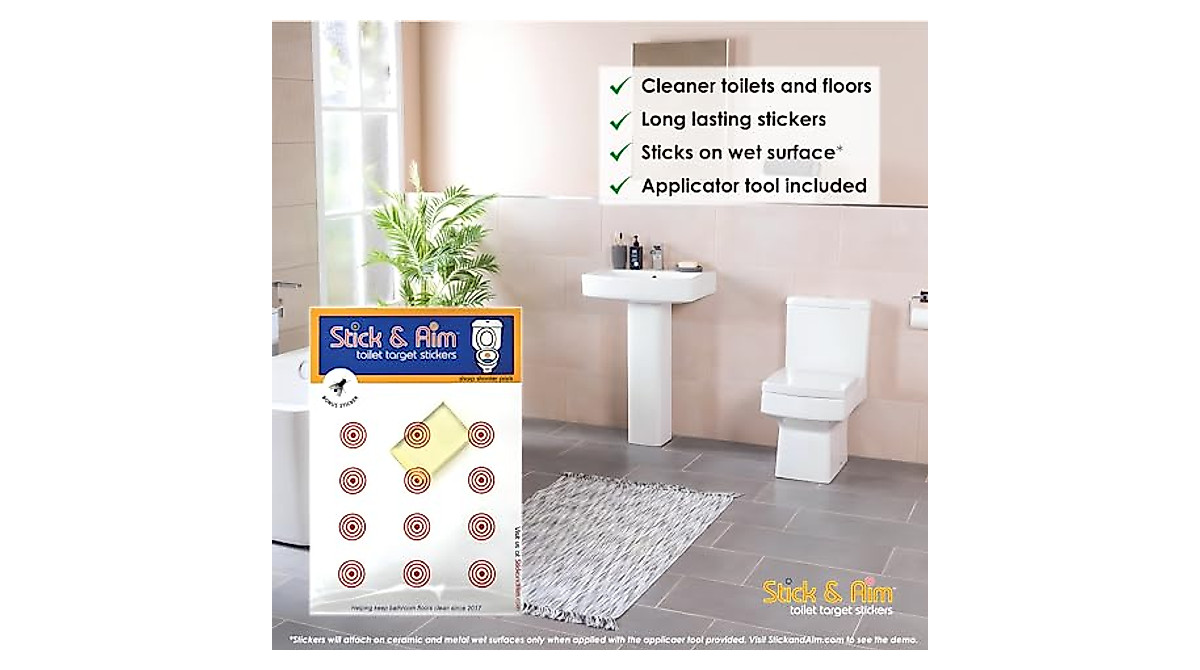 Bullseye Toilet Target Stickers for Better Aim & Clean Restrooms