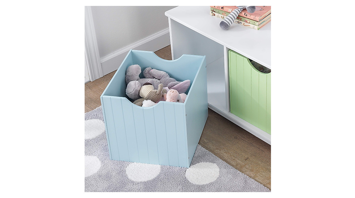 KidKraft Nantucket Wooden Storage Bench with Bins | Pastel Style