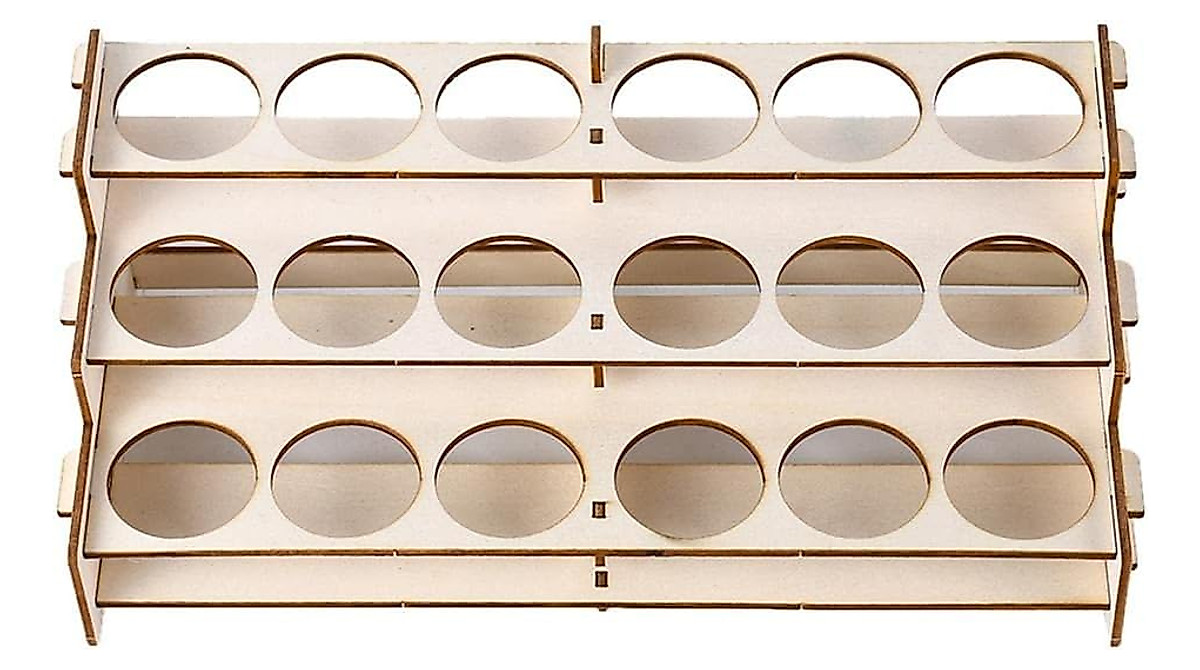 Wooden Paint Rack for 18 Bottles - Organize Your Studio