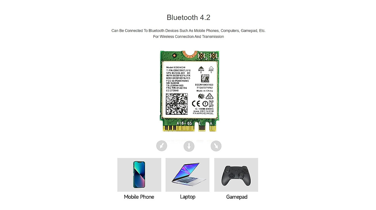 Dual Mode Wireless NIC for Jetson Nano - AC8265