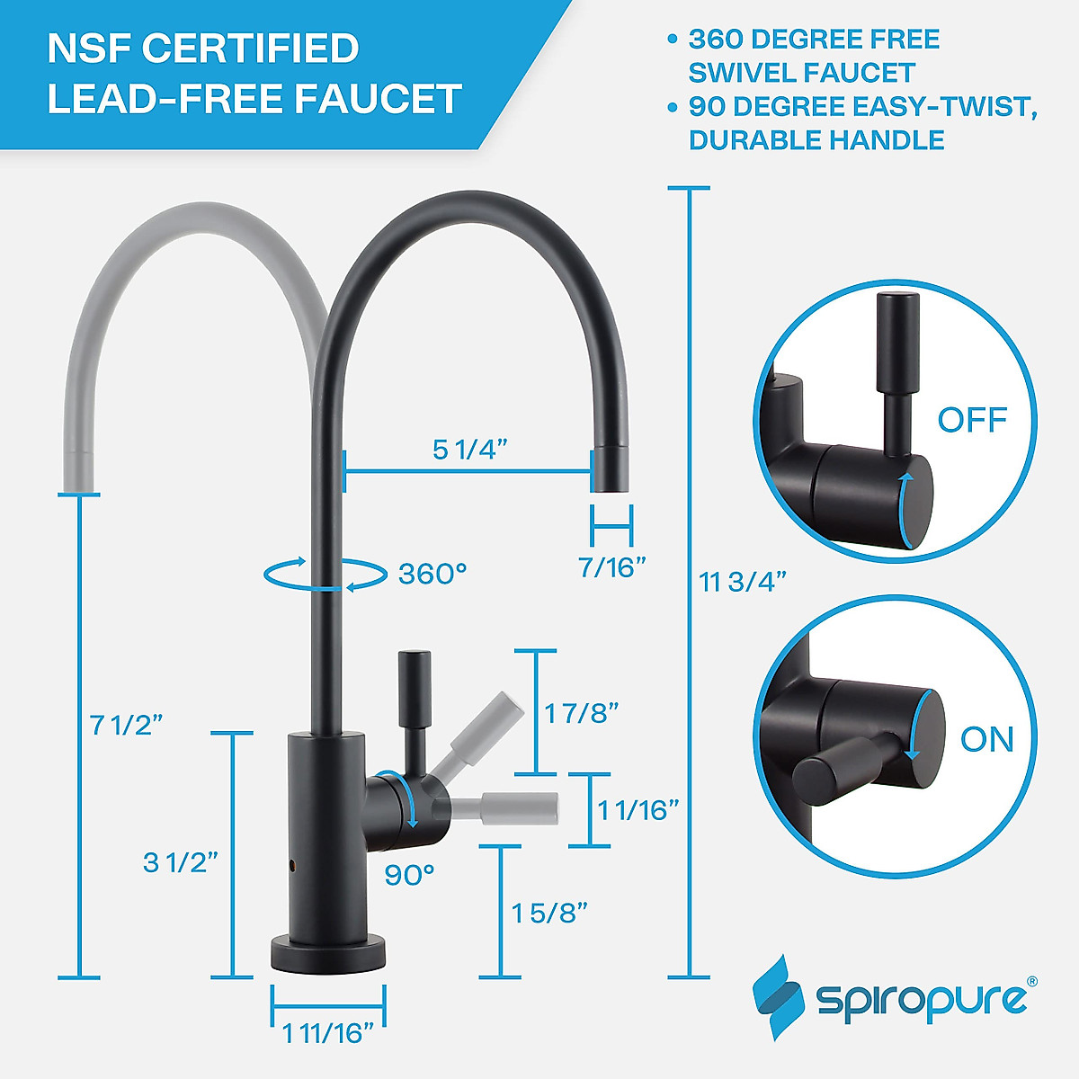 SpiroPure 5-Stage RO Water Filter System - Easy Install