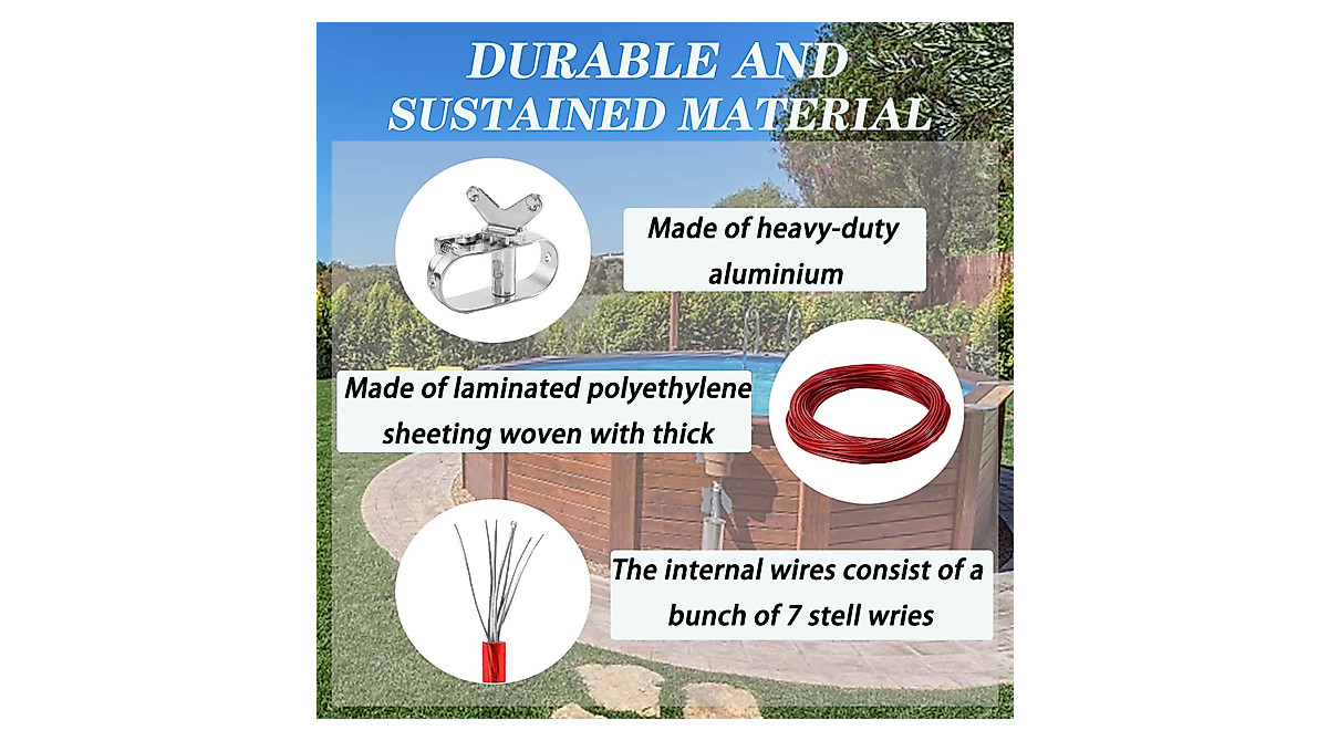 Pool Cover Cable & Winch 100’ for Above Ground Pools | Secure & Durable
