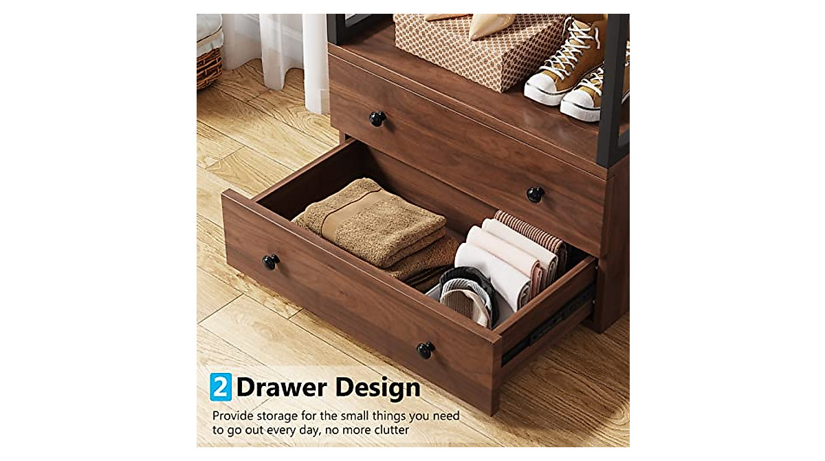 Tribesigns Freestanding Closet Organizer with Drawers