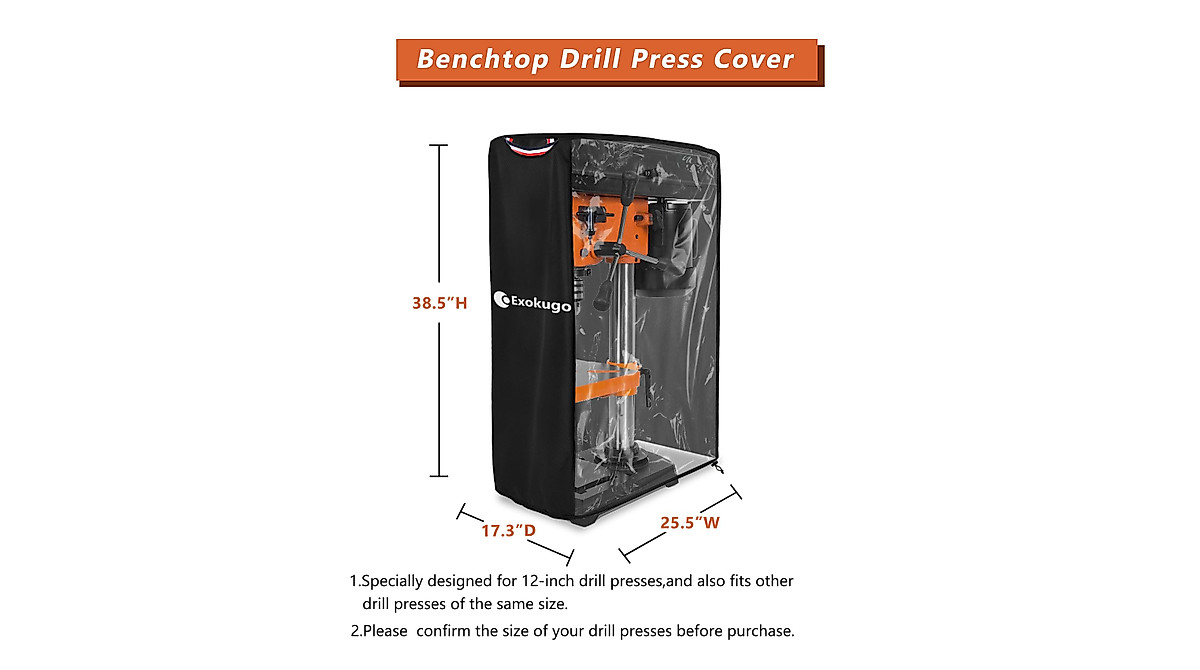 Benchtop Drill Press Cover for 12-Inch Drill Presses | Waterproof Shield