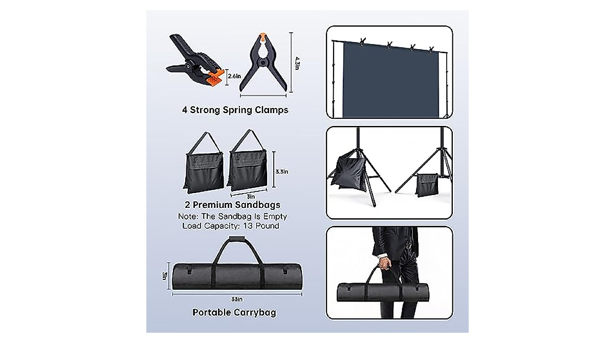 BEIYANG 8.5x10 FT Adjustable Backdrop Stand Kit For Wedding Party Stage Decoration 8 5 10ft - View #5