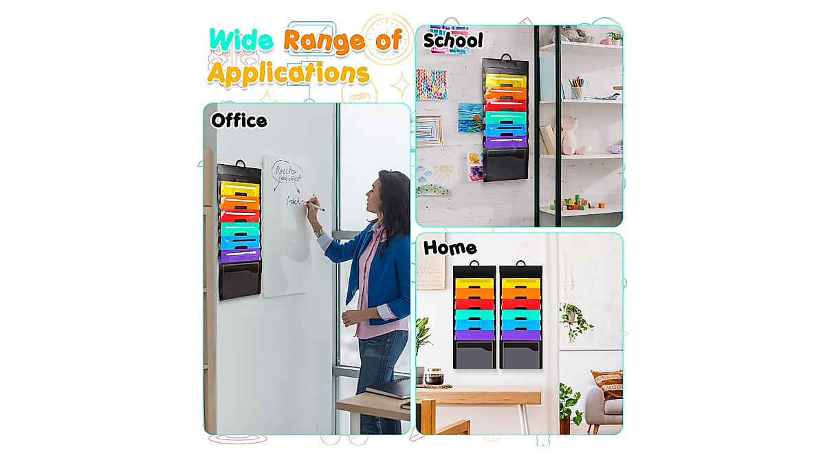 Yahenda Wall File Organizers: 9 Sets for Classroom & Home Storage