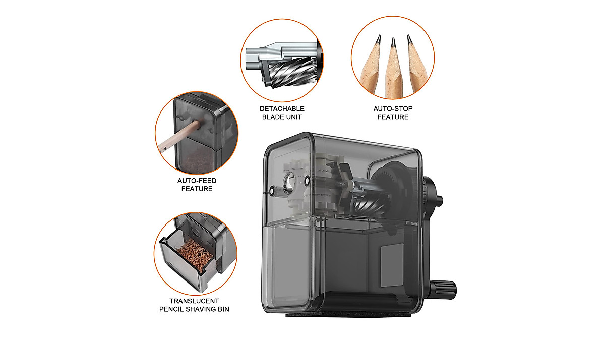 Manual Pencil Sharpener - Durable & Quiet for Kids