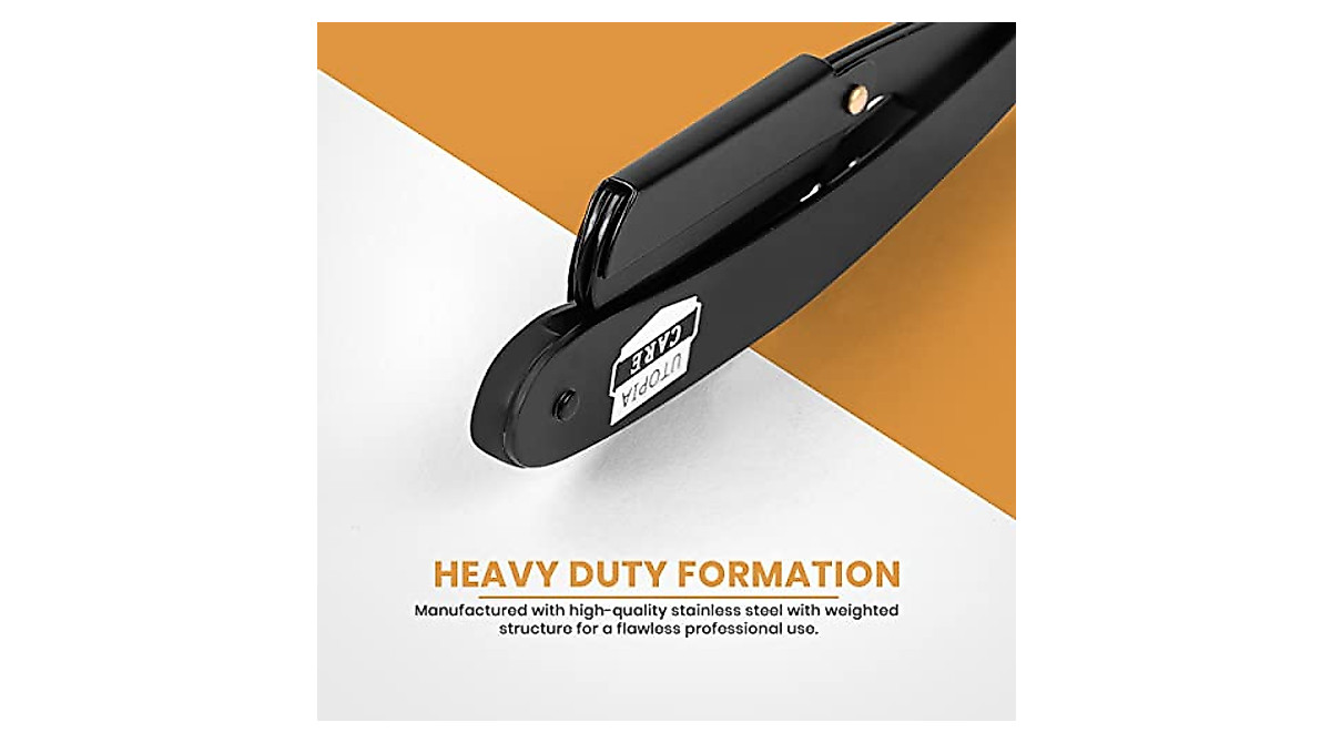 Utopia Care Straight Edge Razor with 100 Derby Blades | Professional Shave