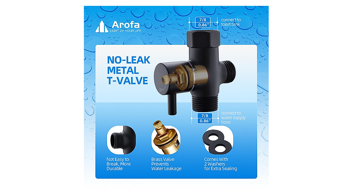Adjustable Arofa Black Bidet Sprayer for Easy Cleaning