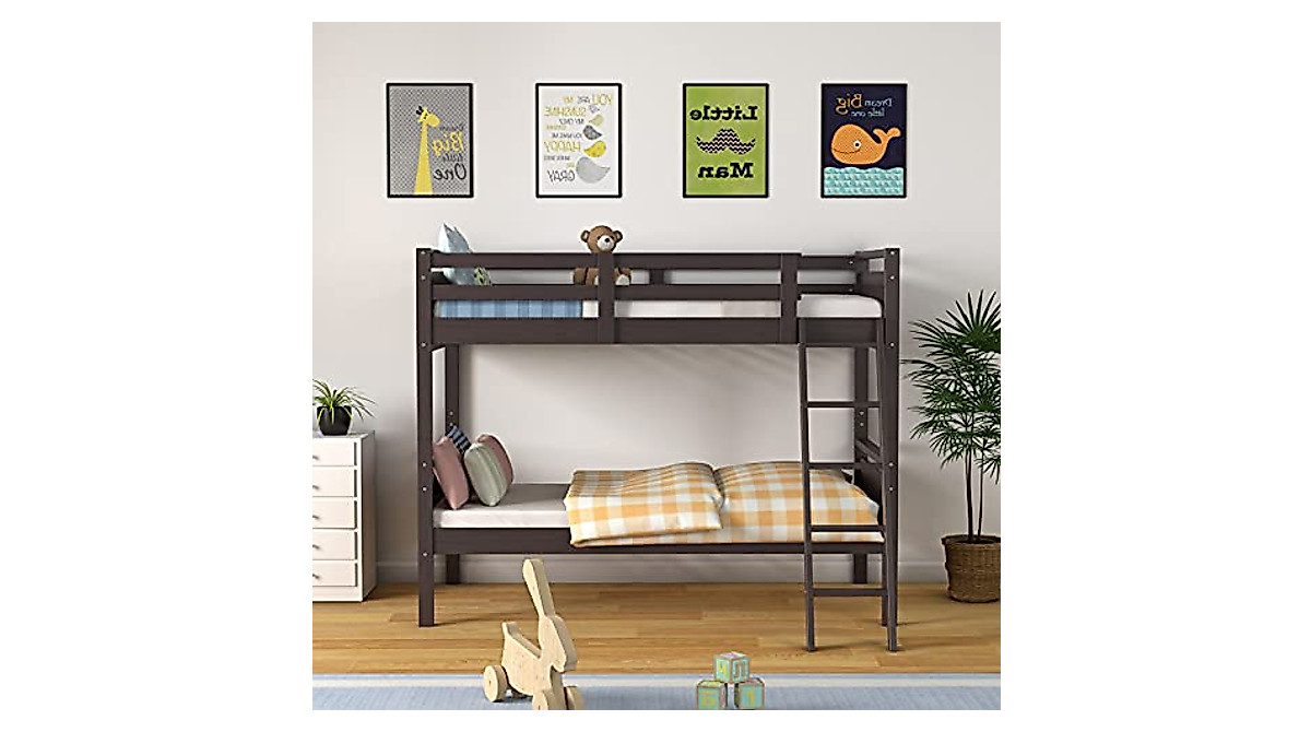 Giantex Twin Over Twin Bunk Bed - Space-Saving & Safe Sleep Solution